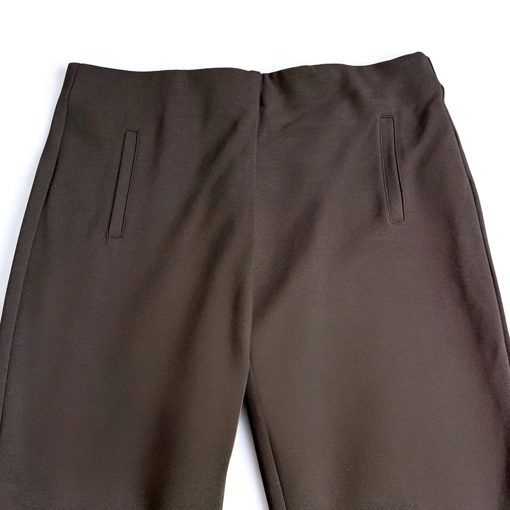 Chicos Brown Pull On Straight Leg Tummy Control Pants Size 1 US 8 High Rise - Picture 2 of 9
